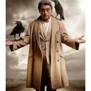 Bespoke RARE Cashmere Top Coat worn by Ian McShane in American Gods